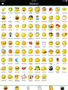 the emoticons are all different colors and sizes