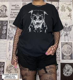 We are loving this grunge goth skeleton shirt!  We suggest going 1-2 sizes up from your normal size to get an oversized look like the photos. This cotton tee has the classic cotton look and feel and fits like a well-loved favorite. It's soft, cozy, and a great trendy addition to your wardrobe! Super soft cotton and excellent quality print makes you fall in love with it over and over again. This is garment is digitally printed which means it isn't vinyl or glossy. It's the same quality as the shi Gothic Skull Print T-shirt For Fall, Edgy Halloween T-shirt For Alternative Fashion, Edgy Skull Print T-shirt For Alternative Fashion, Oversized Emo Streetwear Tops, Gothic Oversized Long Sleeve Tops, Oversized Long Sleeve Gothic Top, Oversized Punk T-shirt, Oversized Punk Tops With Skull Print, Oversized Edgy T-shirt With Skull Print