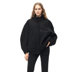 Oversized Lana Bomber Jacket Zara New With Tags Oversized Elegant Cape For Spring, Elegant Oversized Outerwear For Fall, Chic Structured Winter Outerwear, Modern Oversized Outerwear For Work, Chic Fall Outerwear With Batwing Sleeve, Chic Batwing Sleeve Fall Outerwear, Chic Fall Cape Outerwear, Chic Spring Cape Outerwear, Black Oversized Structured Outerwear