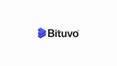 the logo for bituvo is shown in black and blue on a white background