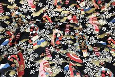 High-quality and comfortable fabric, perfect for all your clothing creations, patchwork, or crafts. The Maiko (Geisha apprentice) motif set during the Hanami 花見 (Sakura blooming) season, featuring Mount Fuji and temples, is printed on a black background. The colors are vibrant with lots of gold, giving it a unique and authentic touch. Come and explore our selection of premium Japanese fabrics. Black Fabric With Traditional Patterns, Traditional Black Fabric With Traditional Patterns, Maiko Geisha, Mont Fuji, Background Diy, Mount Fuji, Japanese Fabric, Black Background, Black Backgrounds