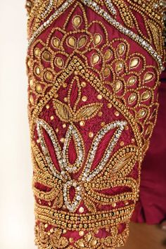 Elevate your bridal look with our Maroon Pure Silk Hand Embroidered Bridal Blouse. This blouse is made with luxurious pure silk and features intricate heavy hand embroidery for a stunning and elegant look. Perfect for the modern bride who wants to make a statement on their special day. Art Silk Blouse Piece With Intricate Embroidery For Reception, Semi-stitched Blouse Piece With Intricate Embroidery For Reception, Semi-stitched Embroidered Blouse For Wedding, Elegant Semi-stitched Choli With Gold Embroidery, Embroidered Semi-stitched Blouse For Wedding, Elegant Semi-stitched Gold Embroidered Fabric, Festive Zari Work Blouse For Wedding, Festive Blouse With Zari Work For Wedding, Anarkali Blouse Piece With Intricate Embroidery For Reception