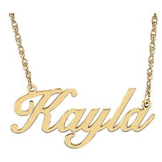 Gold Personalized Script Nameplate Necklace Personalize Jewelry, Name Plate Necklace, Script Necklace, Gold Name Necklace, Nameplate Necklace, Solid Gold Chains, Plate Necklace, Gold Monogram, Personalized Pendant