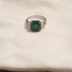 Princess Cushion Ring. Green Emerald Crystal. Ring Emerald Crystal, Swarovski Ring, Green Ring, Green Rings, Cushion Ring, Ring Color, Mens Accessories Jewelry, Crystal Ring, Green Emerald