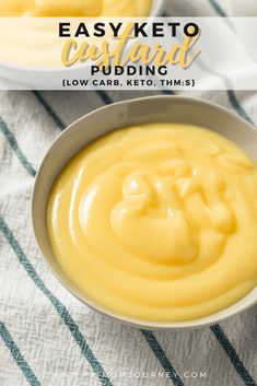 easy keto custard pudding in a bowl