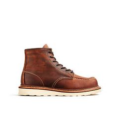 Men's Classic Moc 6-Inch Boot in Brown Leather 1907 | RedWing Red Wing Heritage Boots, Gum Boot, Shoes 2022, Custom Boots, Red Wing Shoes, Wing Shoes, Red Wing, Goodyear Welt, Red Wings