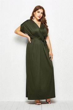 Fabric:71%-80% Polyester & 10%-29% Spandex, soft, lightweight, breathable, and comfortable to wear.Feature:Plus size, short sleeve, v neck, solid color, ruched, high waist, floor-length, maxi dress with belt. V-neck Maxi Dress With Tie Waist, Solid Short Sleeve V-neck Summer Dress, Solid Maxi Dress With Tie Waist And Short Sleeves, Casual V-neck Dress With Tie Waist And Short Sleeves, Plain Stretch V-neck Dress, Stretch Plain V-neck Dress, Stretch V-neck Maxi Dress, Plain V-neck Maxi Dress, Plain Solid V-neck Maxi Dress