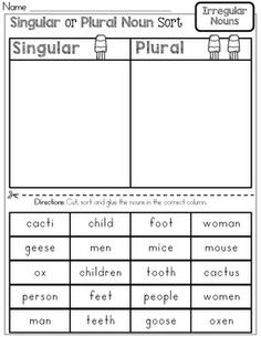 a worksheet with words and pictures to describe the word singular in this language