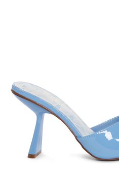 cuz the night is young bb! These heels have a patent vegan leather construction, a peep toe design, and a slip-on fit. Platforms Shoes, The Night Is Young, Y2k Shoes, Trendy Womens Shoes, Blue Sandals, Peep Toe Heels, Platform Boots, Heeled Sandals, Platform Shoes