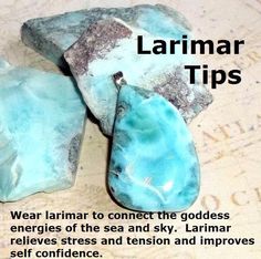 ... Larimar Crystal, Larimar Jewelry, Gemstone Meanings, Crystal Therapy, Larimar Stone