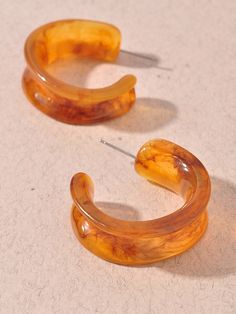 These Caramel Resin Hoop Earrings are too cute! Desk Stickers, Resin Hoop Earrings, Planner Notepad, Play Shop, Bath Candles, Too Cute, Stationery Set, Deck Of Cards, Art Toy