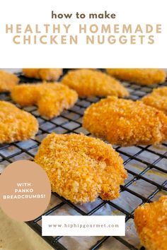 chicken nuggets on a wire rack lined baking sheet Canned Chicken Nuggets Baked, Home Made Nuggets, Healthy Chicken Nuggets For Kids, How To Make Chicken Nuggets, Diy Chicken Nuggets, Ground Chicken Nuggets, Home Made Chicken Nuggets, Chicken Nuggets Baked, Takeout Window