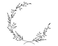 the letter o is made up of branches and leaves, which are drawn in black ink