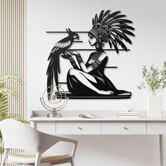 🌟 Transform your living space with this captivating Aztec Tribal Woman and Parrot metal wall art! This unique piece infuses a touch of tribal elegance into any room. Crafted from high-quality black metal, this wall sculpture is perfect for adding a boho vibe to your living room, bedroom, or office. Why You'll Love It: 🎨 Exquisite Design: Featuring a beautifully detailed Aztec tribal woman with a parrot, this wall art adds a sophisticated and mystical touch to your home decor. 🏠 Versatile Deco Home Decor For Living Room, Metal Wall Sculpture, Wall Sculpture, Decor For Living Room, Wall Sculptures, Black Paint, Exquisite Design, Bedroom Office, Metal Walls