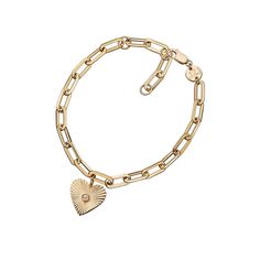 Jennifer Zeuner Jewelry Malin Bracelet gold vermeil Italian Chain, Heart Charm Bracelet, Gold Plated Sterling Silver, Ring Bracelet, Chain Lengths, A Heart, Chain Length, Heart Charm, Gold Vermeil