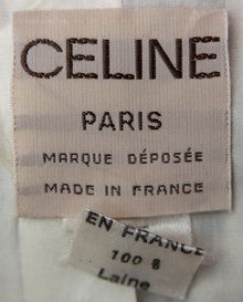 a label on a white shirt that says celline paris