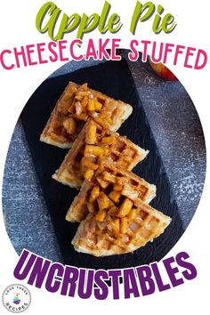 These stuffed waffle uncrustables are amazing! They are stuffed with cheesecake and have salted apple cider caramel topping, making this a perfect recipe for autumn and cold weather mornings. Stuffed Waffle, Cider Caramel, Apple Cider Caramel, Apple Pie Cheesecake, Pie Cheesecake, Apple Cider Caramels, Caramel Topping, Apple Filling, Finger Food Appetizers