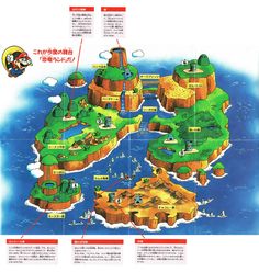 an illustrated map of the island with many different locations