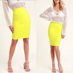 Lulu’s Lime Green Bodycon Skirt Medium, Nwt Chic Yellow Fitted Pencil Skirt, Chic Fitted Yellow Pencil Skirt, Fitted Yellow Pencil Skirt For Spring, Yellow Stretch Pencil Skirt, Trendy High Waist Yellow Skirt, Trendy High-waist Yellow Skirt, Yellow Mini Pencil Skirt For Spring, Yellow Stretch Lined Mini Skirt, Stretch Yellow Mini Skirt With Lining