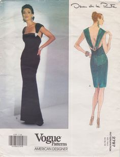 This Vogue sewing pattern was designed by Oscar de la Renta in 1991. It makes a close fitting, slightly flared dress that may be above mid knee or floor length. Sizes 14 16 18: Bust 36 to 40   ---   Waist 28 to 32   ---   Hip 38 to 42. It is unused and still in factory folds. The instructions are included. The envelope is in good vintage condition. To see more designer sewing patterns: https://www.etsy.com/shop/studioGpatterns?section_id=6940889 To visit my shop: https://www.etsy.com/shop/studio Cocktail Dress Evening, Evening Dress Patterns, Vintage Vogue Patterns, Vogue Sewing, Dress Making Patterns, Vogue Sewing Patterns, Vogue Patterns, Fashion Sewing Pattern, Gala Dresses