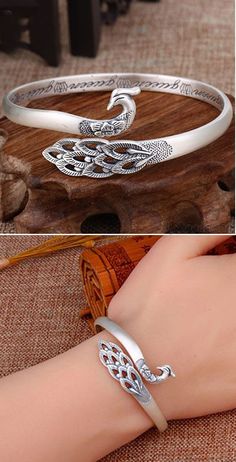 Unique Design Silver Peacock Adjustable National Handmade Animal Bracelet for big sale! #bracelet #peacock #silver Engagement Ring Pear Shaped, Ring Pear Shaped, Engagement Ring Pear, Silver Jewellery Indian, Silver Bracelets For Women, Moonstone Engagement, Vintage Engagement Ring