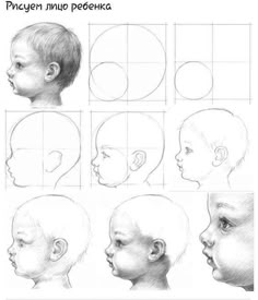 the steps to draw a child's head