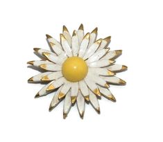 Vintage gold tone, white and yellow enamel flower brooch. This brooch is boldly colored and perfect for springtime! DETAILS: ☼ Approximately 2 by 2 inches. ☼ Approximately 18.9 grams total weight. ☼ ☼ ☼ ☼ ☼ ☼ ☼ ☼ ☼ ☼ ☼ ☼ ☼ ☼ ☼ ☼ ☼ ☼ ☼ ☼ ☼ PLEASE NOTE: ☼ Different items on SALE everyday! Check back often to take advantage of these bargains! ☼ FREE DOMESTIC SHIPPING on purchases of $35 or more. Combined shipping is still available to domestic and international locations. ☼ This shop is happy to ac White Retro Brooch For Gift, White Retro Brooches As Gift, White Retro Style Brooch For Gift, Retro White Brooches As Gift, Retro White Flower Jewelry, Vintage White Enamel Brooches, White Vintage Enamel Brooches, Vintage White Enamel Pin, White Vintage Enamel Pin