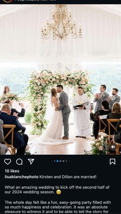 a couple getting married at their wedding ceremony