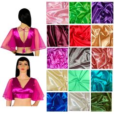 Item Description Beautiful Women's Satin Ruffle Sleeves Ethnic Designer Blouse Fabric:-Satin With Net Sale For:-1 Blouse Closure Type:-Back Hook & Eye With Dori Sleeves Type:-Ruffle Sleeves Neck Style:-V-Neck Product:-Padded Blouse With Cotton Inner Lining Care Instructions:-Hand Wash or Dry Clean Only Disclaimer:-The Actual Color Of The Product Slightly Vary From The Image Due To Photographic Light Or Monitor's Display. Measurement Sleeves Length:-12.5 Inch Front Neck Depth :-9.5 Inch Back Neck Depth :-11.5 Inch Ethnic Satin With Net Ruffle Sleeves Stylish Designer Blouse To Give Yourself A Splendid Traditional Makeover! A Perfect Match For Your Grand Sarees.Pair This Ready To Wear Blouse With Any Type Of Saree In Various Occasions.This Would Be Classy Yet Fashionable Choice For Wedding R Multicolor V-neck Blouse For Wedding, Multicolor V-neck Blouse For Party, Multicolor V-neck Sets For Wedding, Multicolor V-neck Wedding Sets, Satin Unstitched Blouse Piece For Festivals, Unstitched Satin Blouse Piece For Festivals, Multicolor V-neck Blouse Piece For Party, Festival Satin Unstitched Blouse Piece, Multicolor V-neck Blouse With Pallu