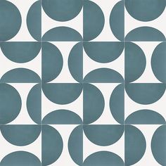 an abstract geometric design in shades of blue and white, with circles on the side