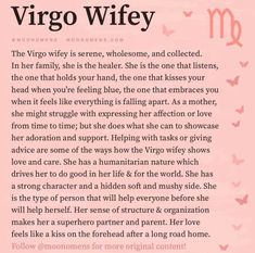 the virgo wife poem is shown in pink