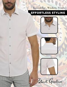 MEN’S BUTTON-UP SHIRT: This trendy button-up shirt for men offers the best of form and function and will make a stylish addition to your closet. It features a classic fit, a button-down collar, a full button front, and short sleeves. Shark Bites, Robert Graham, Button Down Collar, Shoes Jewelry, Button Up Shirts, Button Down Shirt, Button Up, Short Sleeves, Mens Shirts