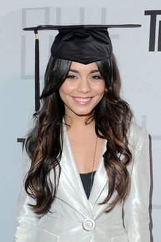 GRADUATION: You'll be sure to find the perfect hair and makeup combo for your big day in our gallery of gorgeous looks Curls For Graduation, Graduation Hairstyles With Cap Long, Hair Graduation, Vanessa Hudgens Hair, Graduation Hairstyles With Cap, Graduation Hair, Graduation Hairstyles, Prom Hairstyles For Long Hair, Riverdale Cast