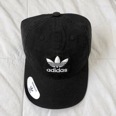 Brand-New Adidas Hat Ready To Ship! It’s In Great Condition And Has Never Been Worn. It’s Perfect For A Minimal Or Street Wear Look! - Details Women’s Fit Adjustable Strap A Trefoil Logo Trendy Black Dad Hat For Everyday, Adidas Cotton Hats For Summer, Adidas Cotton Summer Hats, Adidas Casual Hat With Curved Brim, Casual Adidas Hat With Curved Brim, Adidas Casual Curved Brim Hat, Adidas Casual Summer Hats, Trendy Black Dad Hat, Casual Black Adjustable Dad Hat