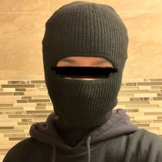 One Hole, One Size, Black Skimask/ Balaclava. Never Worn, The One In The Picture Is A Display. Black Full Face Balaclava For Cold Weather, Black Balaclava For Cold Weather, Black Warm Balaclava For Streetwear, Warm Black Balaclava For Streetwear, Black Fitted Casual Balaclava, Fitted Black Casual Balaclava, Black Warm Full Face Balaclava, Warm Black Full Face Balaclava, Black Balaclava For Cold Winter Weather