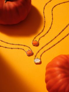 The perfect accessory for all of your fall festivities! Say hello to the Kendra Scott Pumpkin Pendant Necklace in Orange Mother of Pearl and Gold Plated. This necklace will be your sidekick during pumpkin picking, carving and trick or treating! Features:Style: Pendant, LayeringMetal: 14k Gold Plated BrassStone/Color: Orange Mother of Pearl ShellLavishlyHip Tip: The stone's color range medium to light true pumpkin orange. As with mother of pearl shell, this stone can have bumps and swirls. There Kendra Scott Pumpkin Necklace, Kendra Scott Orange, Fall Kendra Scott Necklace, Kendra Scott Ivory Mother Of Pearl Necklace, Tai Jewelry, Pumpkin Necklace, Fall Festivities, Pumpkin Picking, Climber Earrings