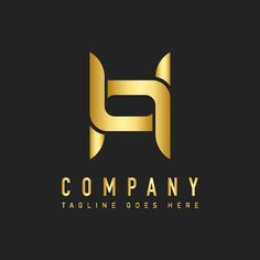 gold letter logo design on black background