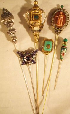 vintage hat pins Edwardian Beauty, Antique Hat, Mad Hatter Hats, Pretty Pins, Hat Boxes, Shawl Pins