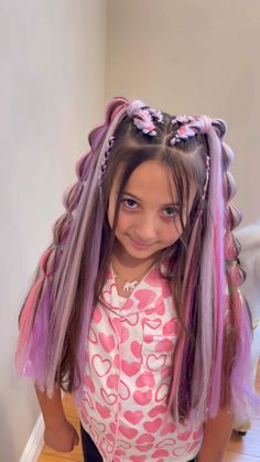 Hair Karol G Braids, Kids Hairstyles Girls Black, African American Kids Hairstyles, Unicorn Hairstyle, Pink Hair Extensions, Colored Hair Extensions