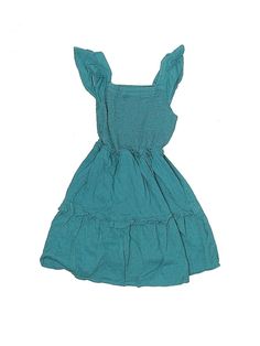 Old Navy Dress Size: 8 Teal Skirts & Dresses - used. 57% COTTON, 43% RAYON, Ruffles, Short, Sleeveless | Old Navy Dress: Teal Skirts & Dresses - Used - Size 8 Flowy Sleeveless Dress For Dress-up, Solid Color Skirted Summer Dresses, Solid Skirted Summer Dresses, Casual Sundress For Summer Dress-up, Cute Skirted Summer Dresses, Fitted Ruffle Sundress For Dress-up Occasions, Fitted Ruffle Sundress For Dress-up Events, Fitted Ruffle Sundress For Dress-up, Skirted Ruffle Dress For Vacation