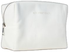 White Functional Cosmetic Bag With Zipper, White Functional Cosmetic Bag With Zipper Pouch, Functional White Cosmetic Bag With Zipper, Functional White Cosmetic Bag For Everyday, Everyday Versatile White Pouch, Versatile White Everyday Pouch, Self Care Essentials, Essential Pouch, Silver Zipper