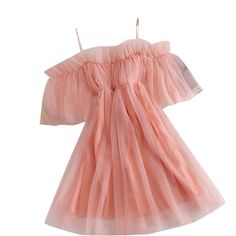 Sweet Fairy Off Shoulders Gauze Spliced Ruffles Dress Strapless Mesh Gauze Spliced Pleated Vintage Dress A Line Vestidos Ruffles Dress, Shoulder Ruffle Dress, Organza Dress, Dress Vintage, Glamorous Evening Gowns, Mesh Dress, Flowing Maxi Dress, Vintage Dress, Summer Dresses For Women