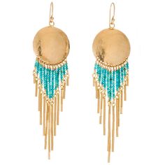 Sierra Vintage Drop Earrings | kate davis jewelry Gold Bohemian Chandelier Earrings With Dangling Beads, Gold Artisan Beaded Fringe Earrings, Bohemian Chandelier Earrings With Gold Beads, Bohemian Turquoise Earrings With Gold Beads, Bohemian Gold Beaded Dangle Chandelier Earrings, Bohemian Gold Beaded Fringe Jewelry, Bohemian Gold Jewelry With Beaded Fringe, Artisan Gold Tassel Earrings, Artisan Gold Earrings With Beaded Fringe