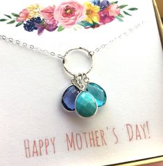 Mother's Day Gift, Mother's Day Jewelry, Birthstone Necklace, Mom Gift, Gifts for Grandmothers, First Mother's Day, Birthstone for Mom This is a perfect one-of-a-kind gift for any Mom. This will be shipped in an elegant gift box with bow and gift card. I can also send it directly to your recipient. To order Birthstone necklaces: 1) Add the item to your CART (selecting options from the 2 drop down menus) 2) Add the details like birthstones, initials if present and their order to the Personalizati Mother's Day Birthday Birthstone Necklace, Adjustable Birthstone Necklace For Mother's Day Birthday, Adjustable Birthstone Necklace For Anniversary And Mother's Day, Blue Jewelry For Birthday Gift And Mother's Day, Mother's Day Birthstone Necklace, Handmade Birthstone Necklace For Anniversary And Mother's Day, Handmade Birthstone Necklace For Anniversary, Mother's Day, Handmade Birthstone Necklace For Anniversary On Mother's Day, Gifts For Grandmothers