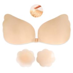 PRICES MAY VARY. 【Sticky Bra Push Up】Our sticky bra is B-Cup with Nipple Covers,(28*11 cm) suitable for size:(36A/80A;34B/75B;32C/70C).It is easy to push up or form the breast shape you want. And the adhesive bra can be removed without causing any pain or discomfort. 【Strong Stickiness】The strapless bra push up has a non-woven outer surface and natural grade silicone lining: soft, breathable and gentle to the skin. Strong sticky secures in place to form to curves of your breast and keep breasts Low Cut Outfit, Push Up Strapless, Push Up Strapless Bra, Invisible Bra, Sticky Bra, Adhesive Bra, Lounge Lingerie, Strapless Bra, V Shape