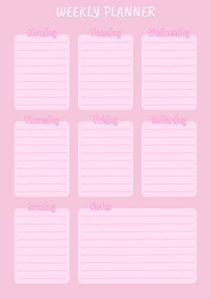 a pink planner with the words weekly planner on it