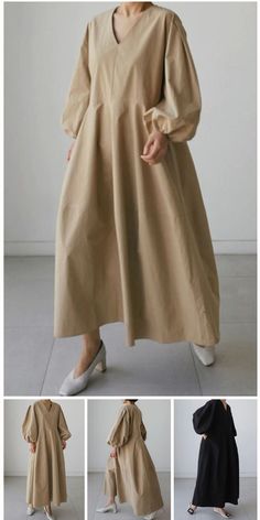 Casual Simplicity Solid V Neck A Line Dresses Spring Khaki Long Sleeve Maxi Dress, Beige A-line Maxi Dress For Fall, Beige A-line Maxi Dress, Khaki Midi Dress For Spring Daywear, Beige Solid Color Cotton Dress, Long Sleeve Khaki Midi Dress For Spring, Khaki Long Sleeve Midi Dress For Spring, Non-stretch Maxi Dress For Workwear, Khaki A-line Spring Dress