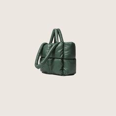 Anomaly Finds Puffer Tote | Green Trendy Green Bag For Winter, Versatile Everyday Bags For Winter, Green Large Capacity Bags For Winter, Green Rectangular Shoulder Bag For Winter, Green Winter Bags, Green Everyday Bag For Winter, Casual Green Bags For Winter, Casual Green Winter Bags, Green Winter Shoulder Bag