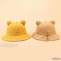 Qteee - Adorable School Style Fisherman Hat with Cartoon Cat Ears Cute Cotton Hat For Outdoor, Cute Cotton Outdoor Hat, Casual Hats With Ears, One Size Fits Most, Casual Adjustable Hat With Ears, Casual Cat-ears Hat With Cat Design, Trendy Cat Design Hats With One Size Fits Most, Trendy Cat Design Hat (one Size Fits Most), Trendy Cat Design Hat One Size Fits Most, Trendy Cat Design Hat One Size