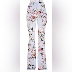 Grey Floral Velvet Flared Pants Grey Velvet With Floral Design, These Flares Are A Seasonal Essential. Size 2 Color Gray With Multicolored Floral Patterns 90% Polyester 10% Elastane Floral Print Pants For Party, Floral Print Party Pants, Fitted Pants With Floral Print For Spring, Fitted Floral Print Pants For Spring, Party Pants With Floral Print For Spring, White Floral Print Party Bottoms, Red Floral Print Party Bottoms, Party Red Floral Print Bottoms, High Waist Pants With Floral Print For Parties